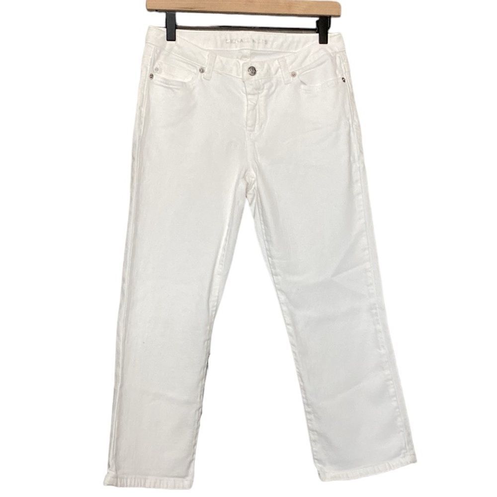 MICHAEL KORS WHITE Skinny Stretch Jeans Cropped length